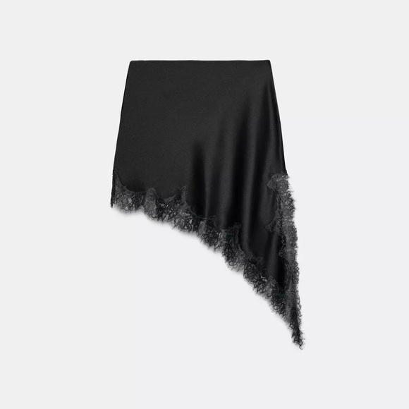 Zara NWT ZW Collection satin lace skirt 5919/211 - Picture 2 of 11